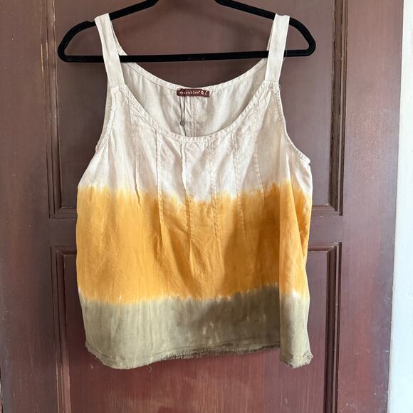 WEARABLES XCVI | Shawnie Linen Billowy Pintuck Tank | Tricolor - Picture 2 of 7